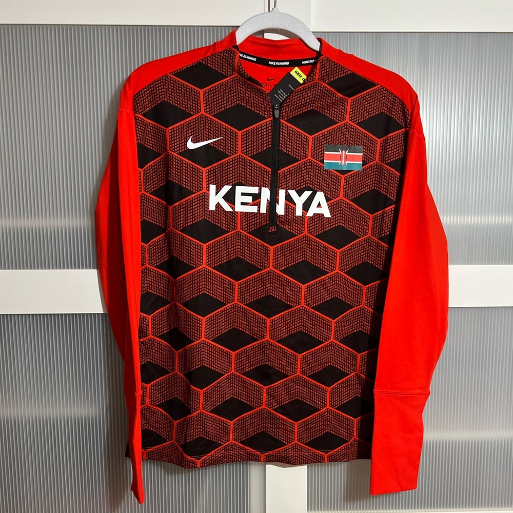 Nike Olympics Kenya Running Shirt Zip UP medium
